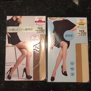 Japanese pantyhose - set of 4 packs total 12 NWT